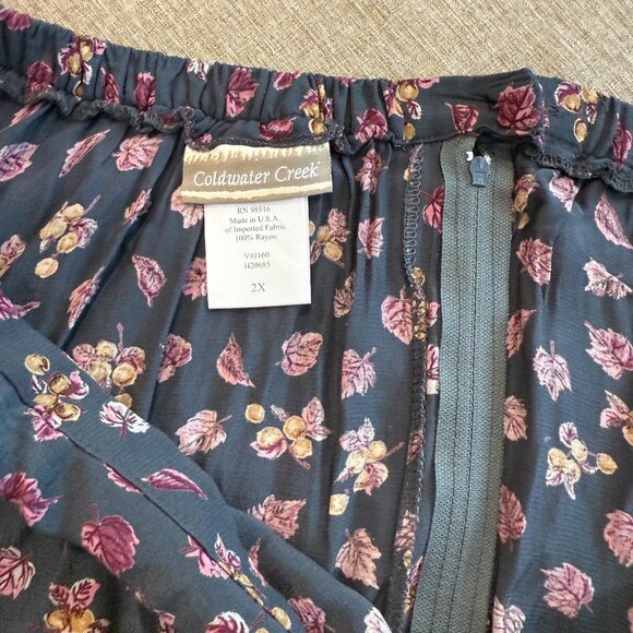 2X Coldwater Creek A-Line Skirt - Leaves and Acorns - GORGEOUS! - Picture 6 of 9
